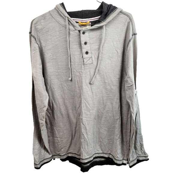 Free Planet Other - Free Planet Mens Hoodie Size Large Gray Heather 1/4 Button Lightweight Pullover